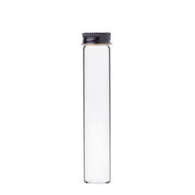 22x116mm Clear Wide Mouth Glass Tube with Black Metal Cap (300/case)
