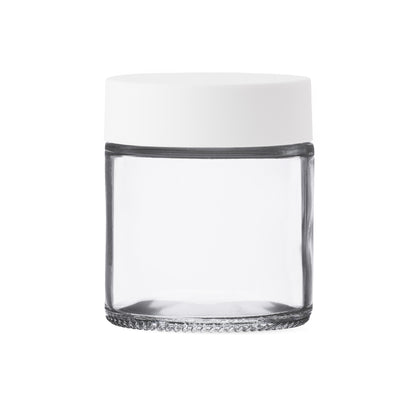 4oz Transparent Glass Jar with Child Resistant Cap (Roomier Fit)