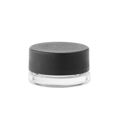 9ml Clear Glass Round Concentrate Jar with Black PCR Child Resistant Lid