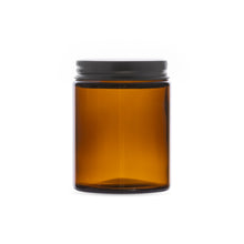 6oz Dark Brown Glass Jar with Black Metal Cap