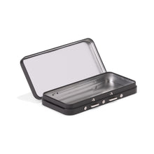 120mm Black Hinged Tin – Child-Resistant Box for Edibles & Joints