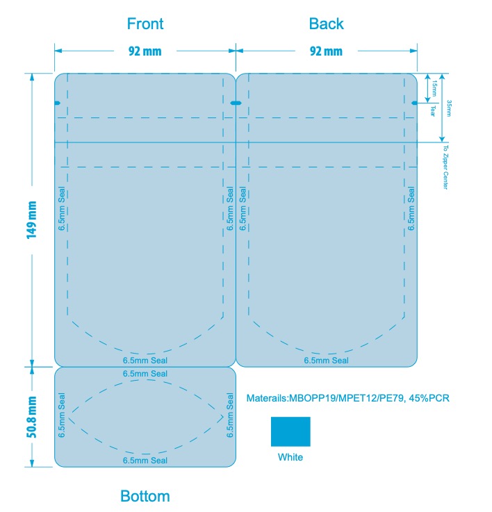 Child-Resistant Stand-Up PCR Pouch