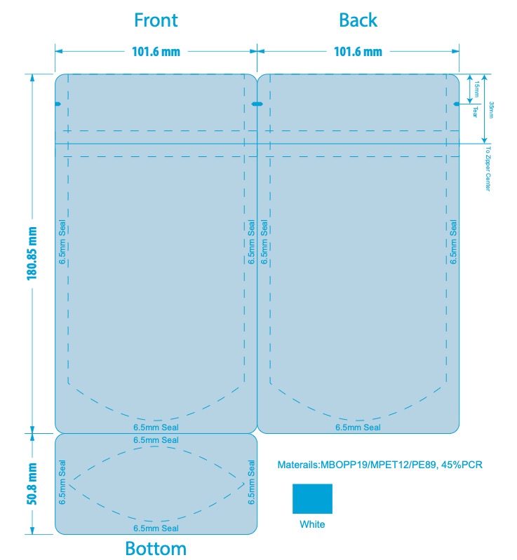 Child-Resistant Stand-Up PCR Pouch