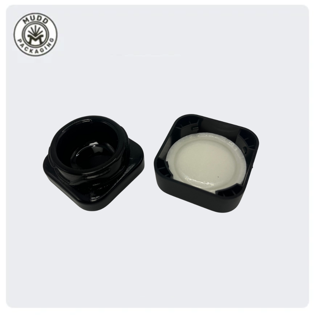 5ml Black Opaque Concentrate Jar with Black CR Lid