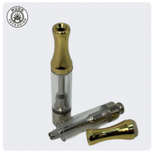 Glass Vape Cartridge with Gold Metal Mouthpiece | 1.0mL - Screwed Mouthpiece