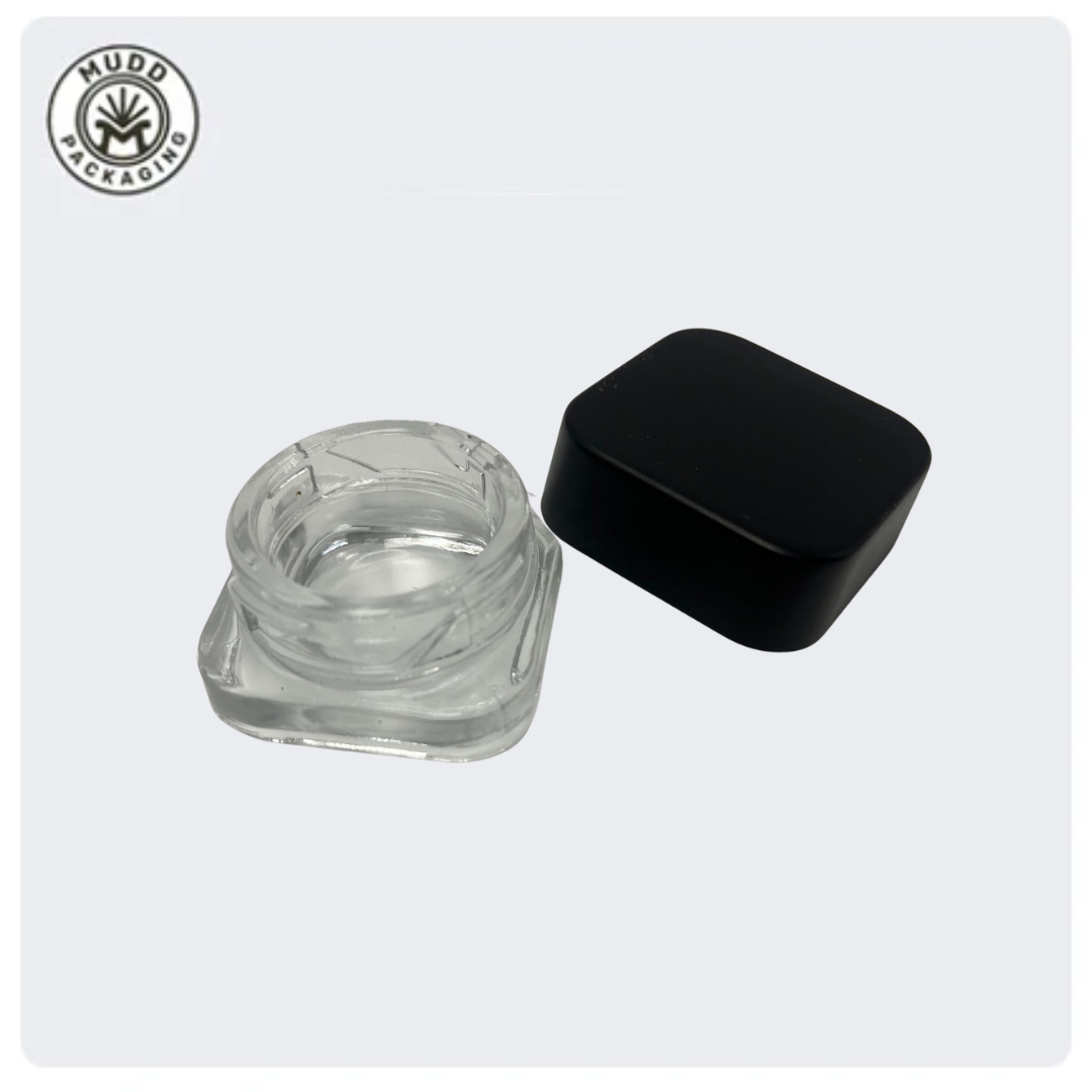 5ml Transparent Concentrate Jar with Black CR Lid