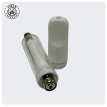 Glass Vape Cartridge with White Ceramic Mouthpiece | 1.0mL - Snap Fit