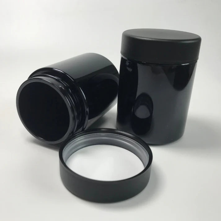 4oz black opaque jar for cannabis edibles and concentrate storage