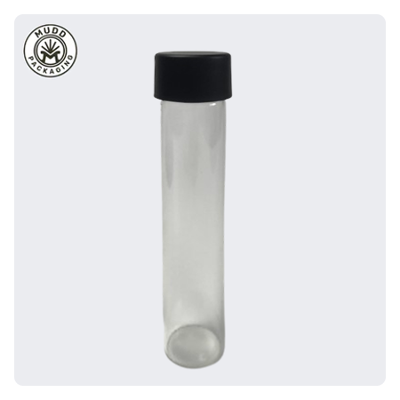 22*116mm Clear Glass Tubes with Black Child Resistant Cap