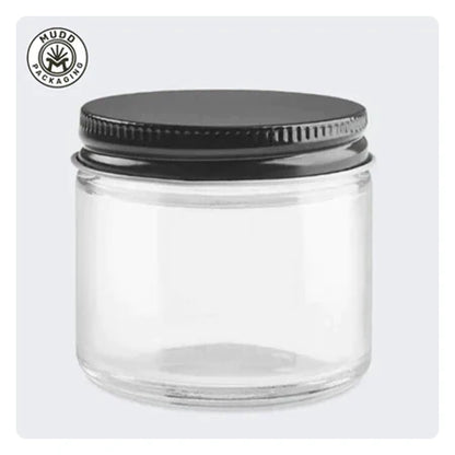 56-410 4oz Clear Glass Jar with Metal Cap