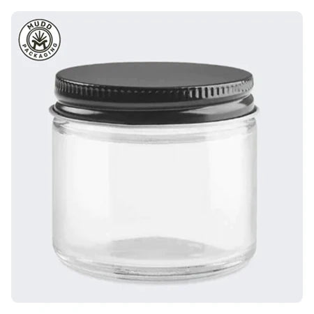 56-410 4oz Clear Glass Jar with Metal Cap