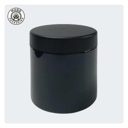 Straight Sided Black opaque Glass Jars 4oz