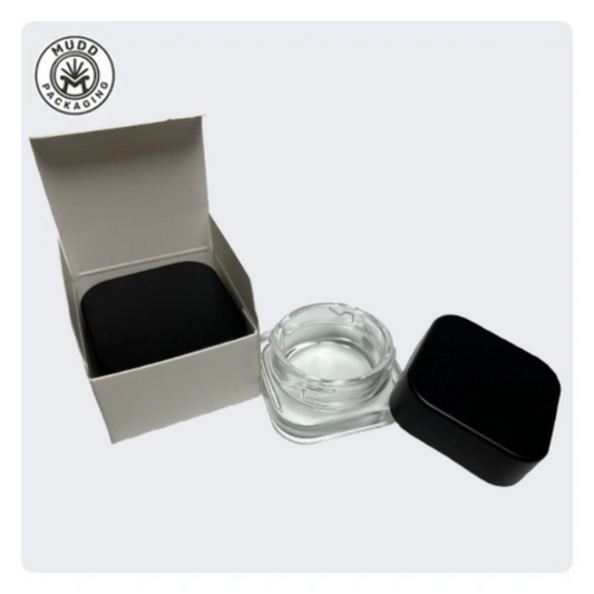 9ml transparent concentrate jar with black CR lid