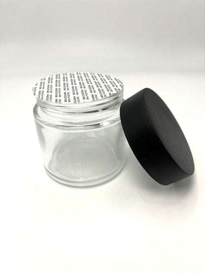 6oz Clear Glass Jar with Child Resistant Cap