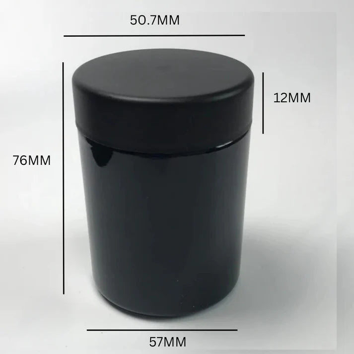 Child-resistant 4oz black glass jar for compliant cannabis packaging