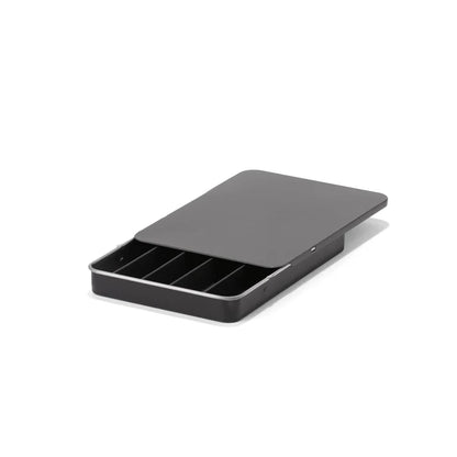 Child-resistant black slide tin box for cannabis pre-roll and small product packaging