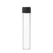 Child-resistant cannabis packaging glass pre-roll tube with secure plastic cap
