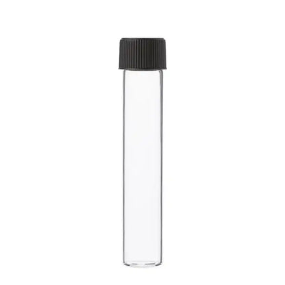 Child-resistant cannabis packaging glass pre-roll tube with secure plastic cap