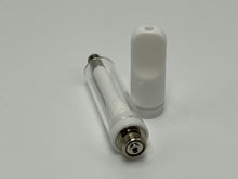 Glass Vape Cartridge with White Ceramic Mouthpiece | 1.0mL - Snap Fit
