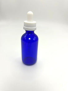 2 oz Cobalt Blue Boston Round Bottle with Graduated CR Glass Dropper