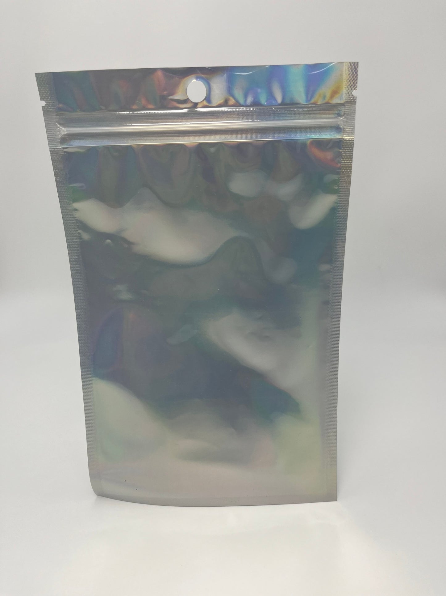 4 oz Transparent Front and Laser Effect Back Flat Pouches