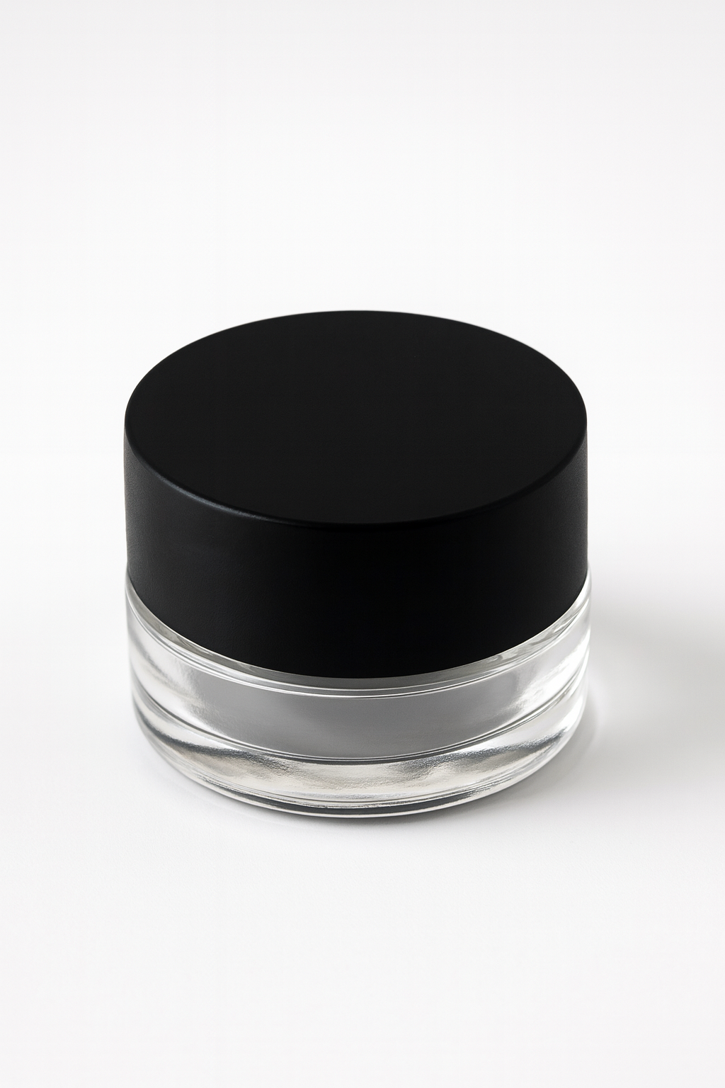 9ml Clear Glass Round Concentrate Jar with Black PCR Child Resistant Lid