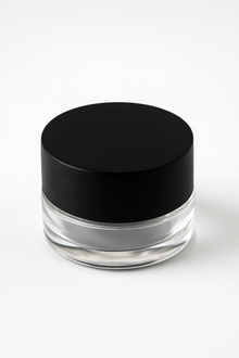 9ml Clear Glass Round Concentrate Jar with Black PCR Child Resistant Lid