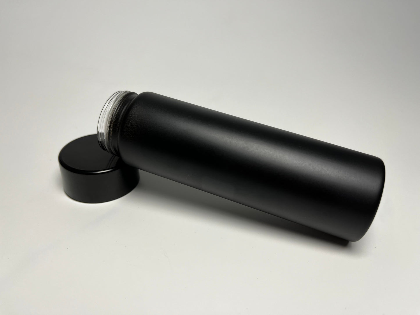 Pre roll glass tube in black coating with black CR lid