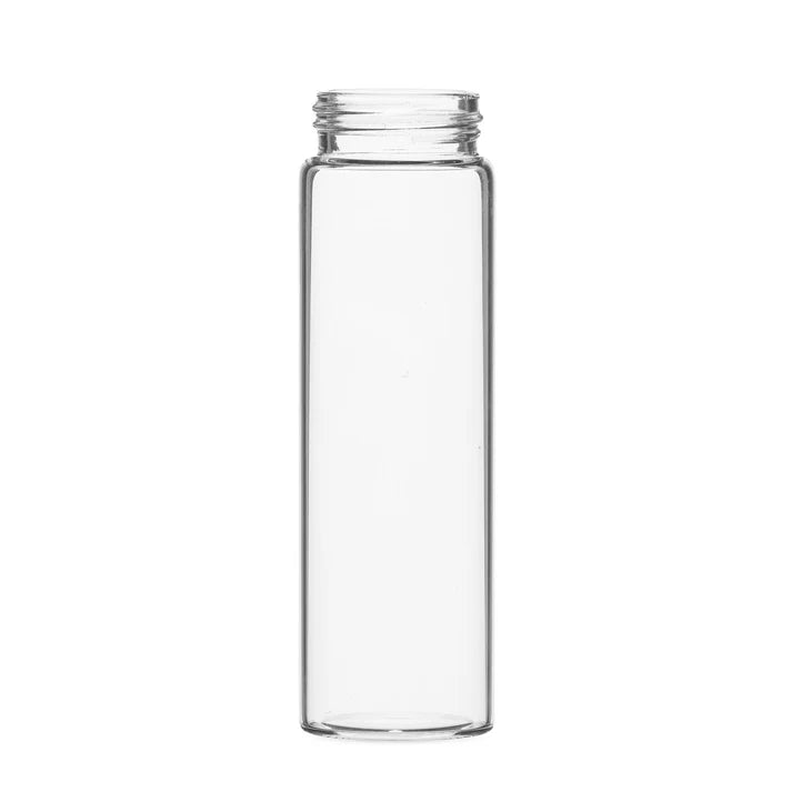 Gloss clear glass pre-roll tube with screw cap for retail flower packaging
