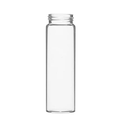 Gloss clear glass pre-roll tube with screw cap for retail flower packaging