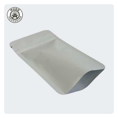 Eco-Friendly Matte Light Grey PCR Mylar Flat Bags with Tear Notch - W4" x H6.9"