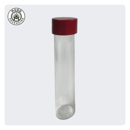 22*116mm Clear Glass Tube with Red Child Resistant Cap