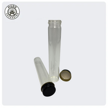 22x116mm Clear Wide Mouth Glass Tube with Black Metal Cap (300/case)