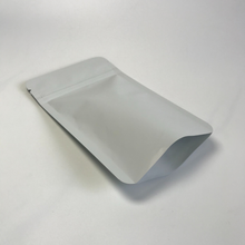 1/4oz Compostable Matte Light Grey PCR Mylar Flat Bags with Tear Notch