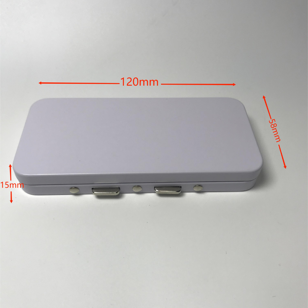 Versatile White Hinged-Lid Tin Box for Edibles & Joints - 120mm x 58mm - White Tin