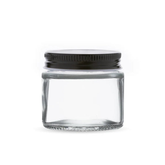 Wholesale 3oz clear glass cannabis jar with airtight metal lid for flower packaging