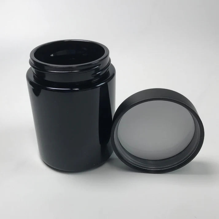 Wholesale 4oz black opaque glass jars for bulk cannabis packaging
