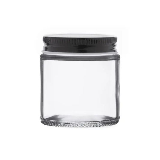 Wholesale 4oz clear glass cannabis jar with airtight metal lid for flower packaging