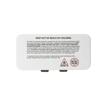 Wholesale white hinged-lid tin boxes for bulk cannabis packaging and retail use